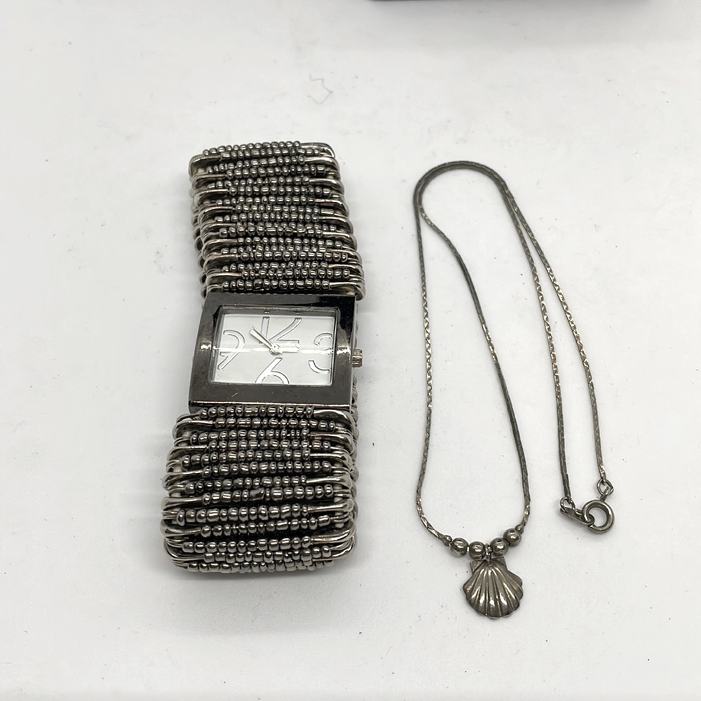 Vintage Korea necklace and stretch watch